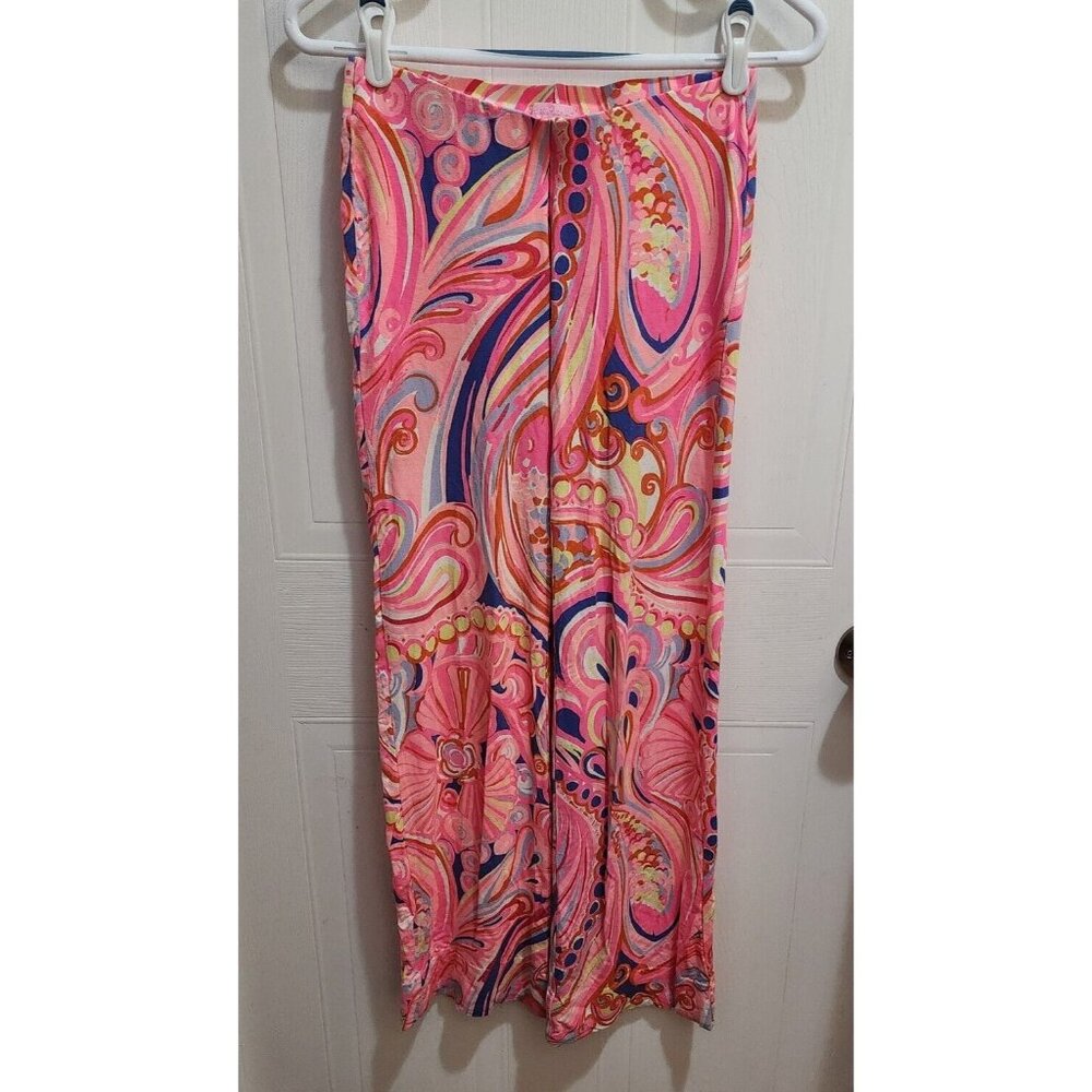 Lilly Pulitzer Womens Georgia May Palazzo Pull-On Stretch Pants Reef Retreat XXS